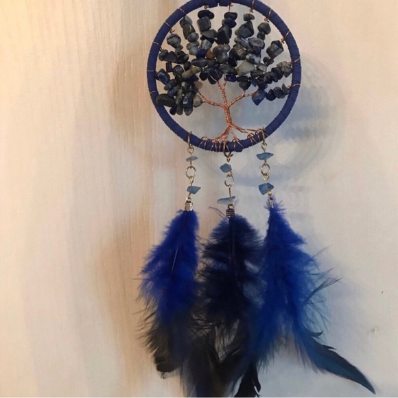 Other - Handmade Blue Tree of Life Feather Wall Hanging